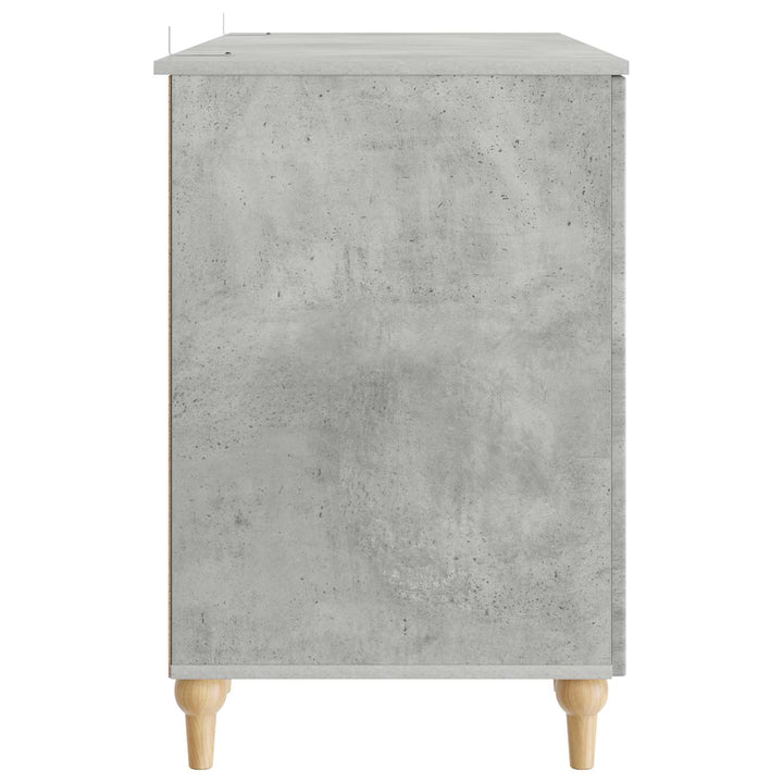 Bord med hylde Betongrå 142,5 x 50 x 75 cm Konstrueret træ