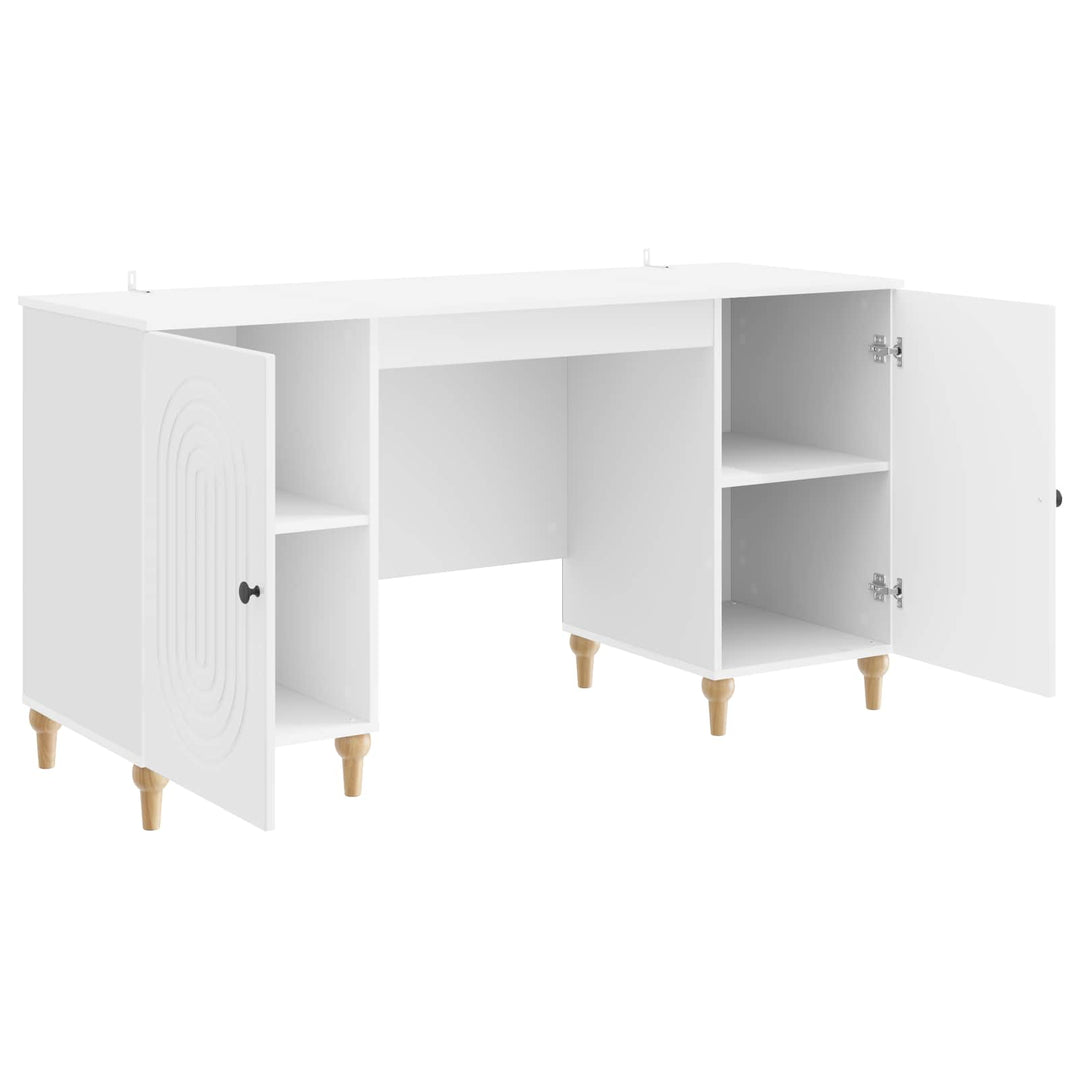 Bord med hylde Gloss Hvid 142,5 x 50 x 75 cm Konstrueret træ