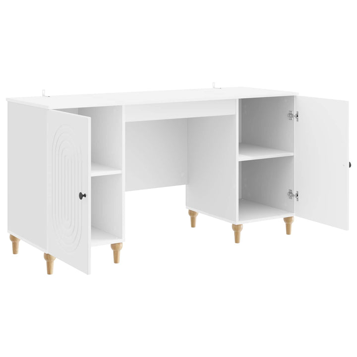 Bord med hylde Gloss Hvid 142,5 x 50 x 75 cm Konstrueret træ