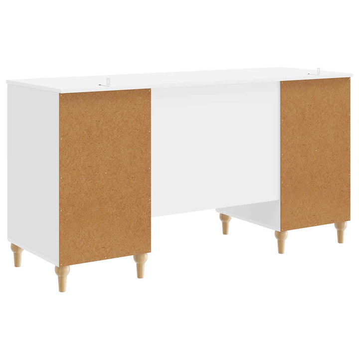 Bord med hylde Gloss Hvid 142,5 x 50 x 75 cm Konstrueret træ