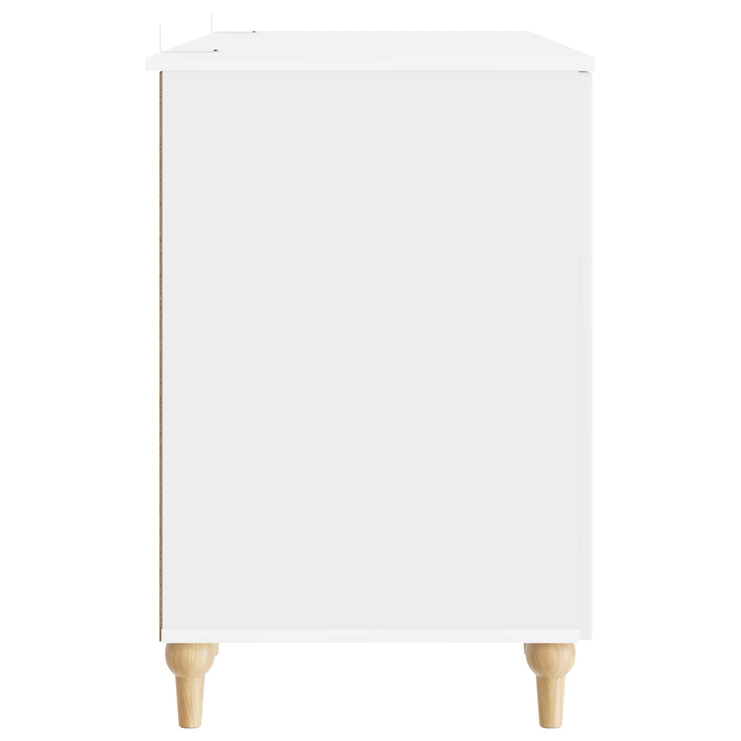 Bord med hylde Gloss Hvid 142,5 x 50 x 75 cm Konstrueret træ