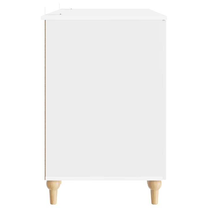 Bord med hylde Gloss Hvid 142,5 x 50 x 75 cm Konstrueret træ