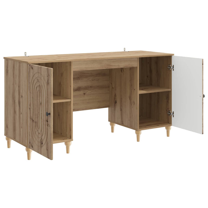 Bord med hylde Artisan-eg 142,5 x 50 x 75 cm Konstrueret træ