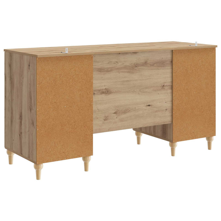 Bord med hylde Artisan-eg 142,5 x 50 x 75 cm Konstrueret træ
