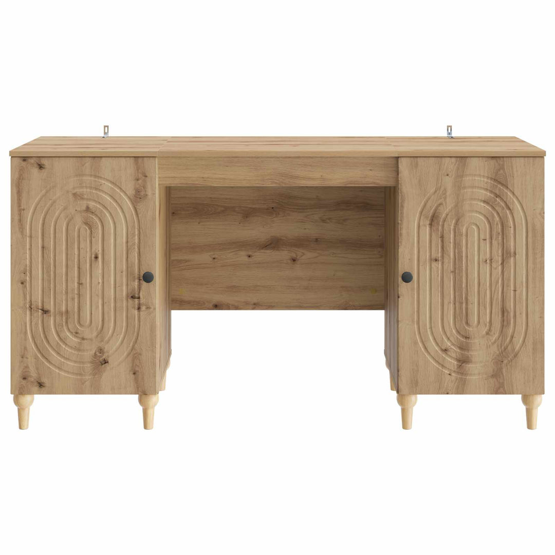 Bord med hylde Artisan-eg 142,5 x 50 x 75 cm Konstrueret træ