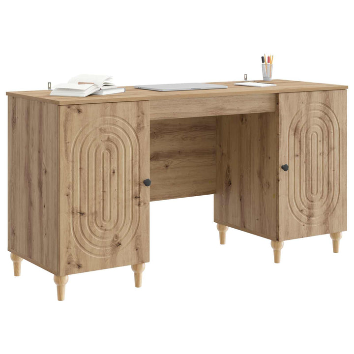 Bord med hylde Artisan-eg 142,5 x 50 x 75 cm Konstrueret træ
