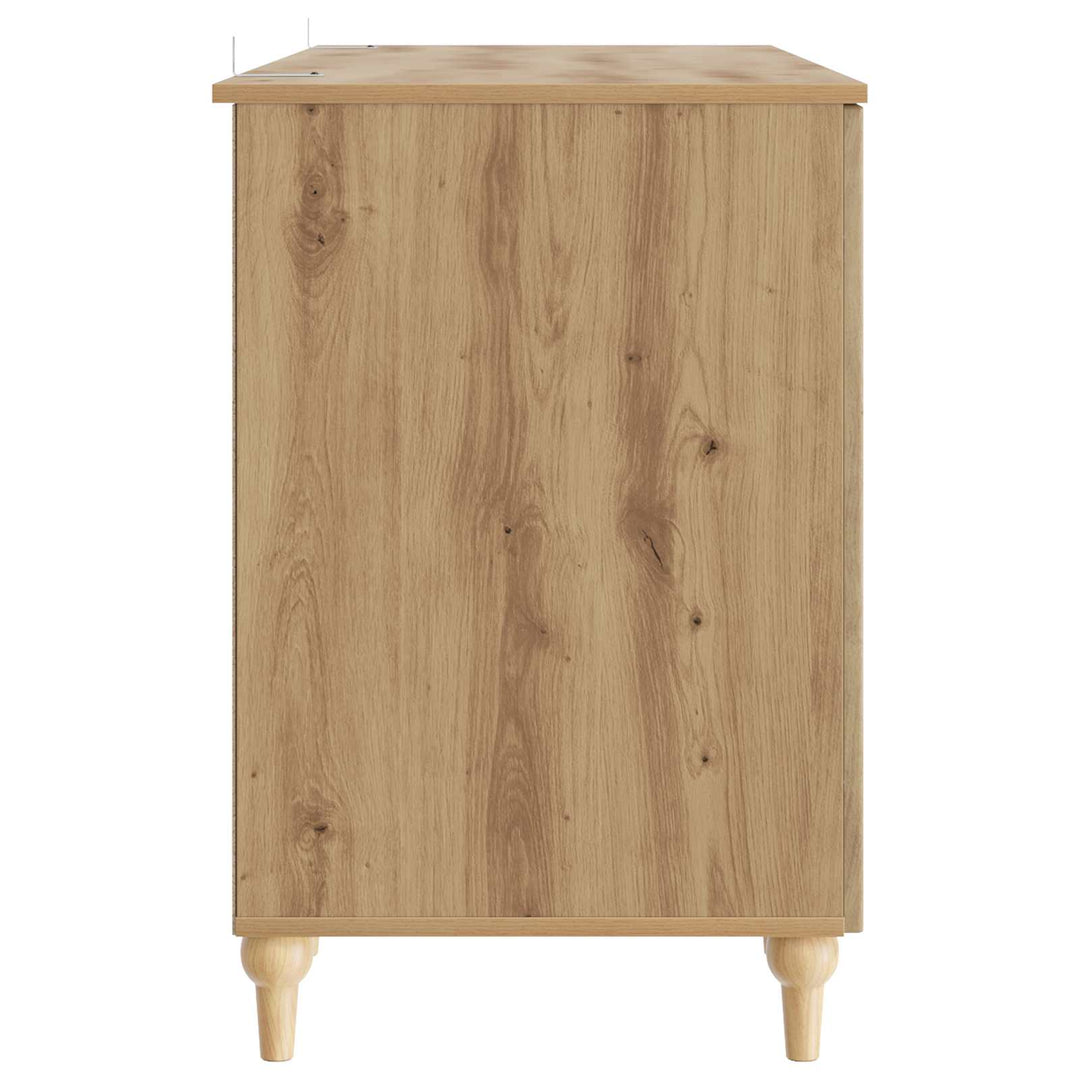 Bord med hylde Artisan-eg 142,5 x 50 x 75 cm Konstrueret træ