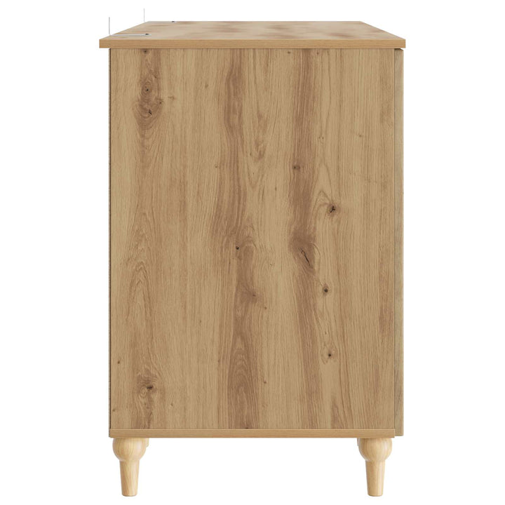 Bord med hylde Artisan-eg 142,5 x 50 x 75 cm Konstrueret træ