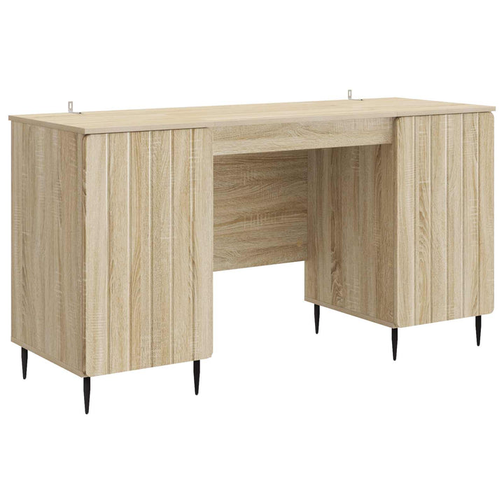 Bord med hylde Sonoma-eg 142,5 x 50 x 75 cm Konstrueret træ