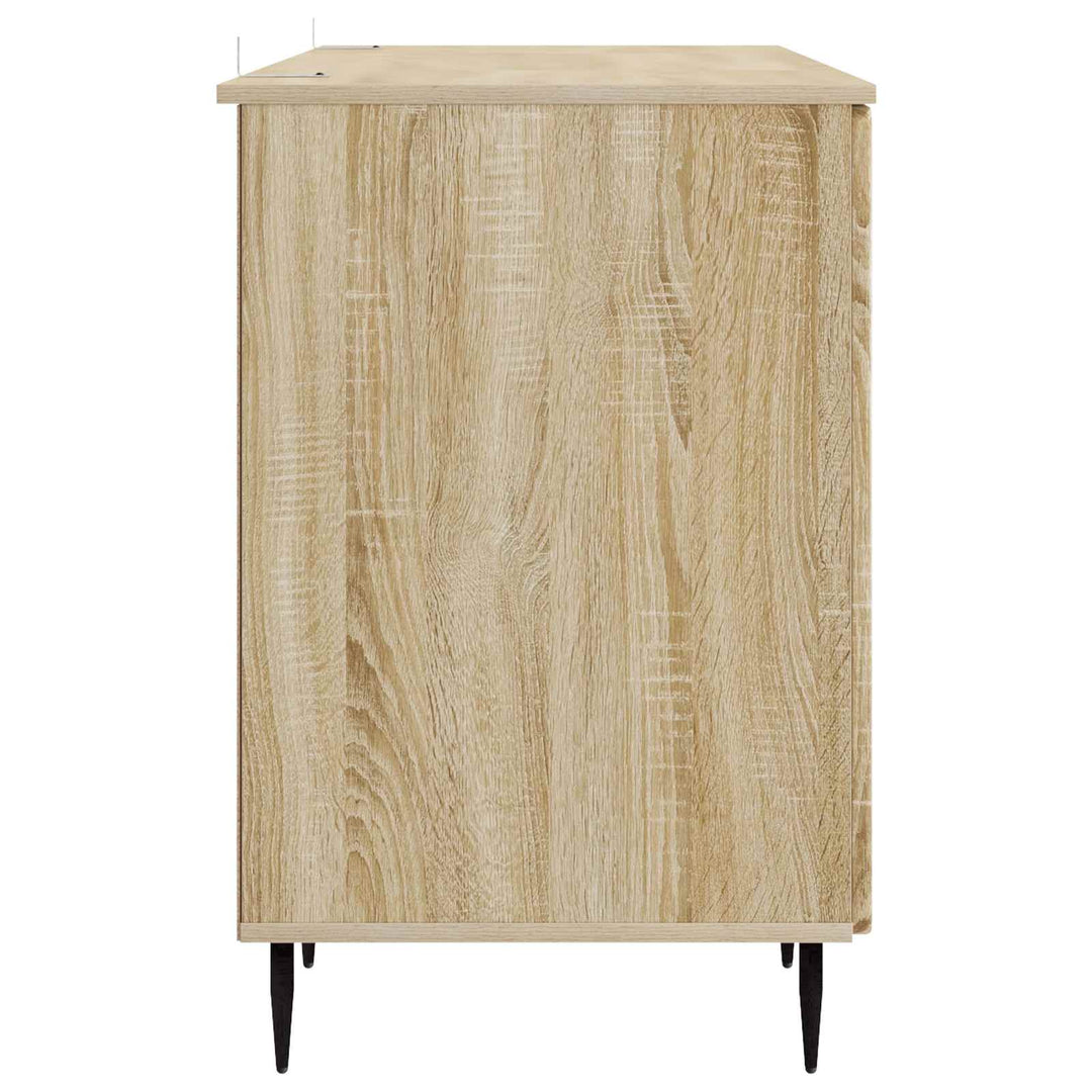 Bord med hylde Sonoma-eg 142,5 x 50 x 75 cm Konstrueret træ
