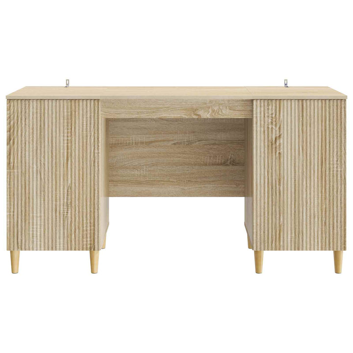 Bord med hylde Sonoma-eg 142,5 x 50 x 75 cm Konstrueret træ