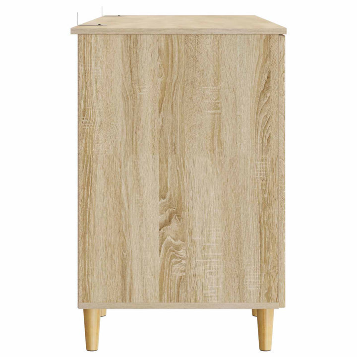 Bord med hylde Sonoma-eg 142,5 x 50 x 75 cm Konstrueret træ