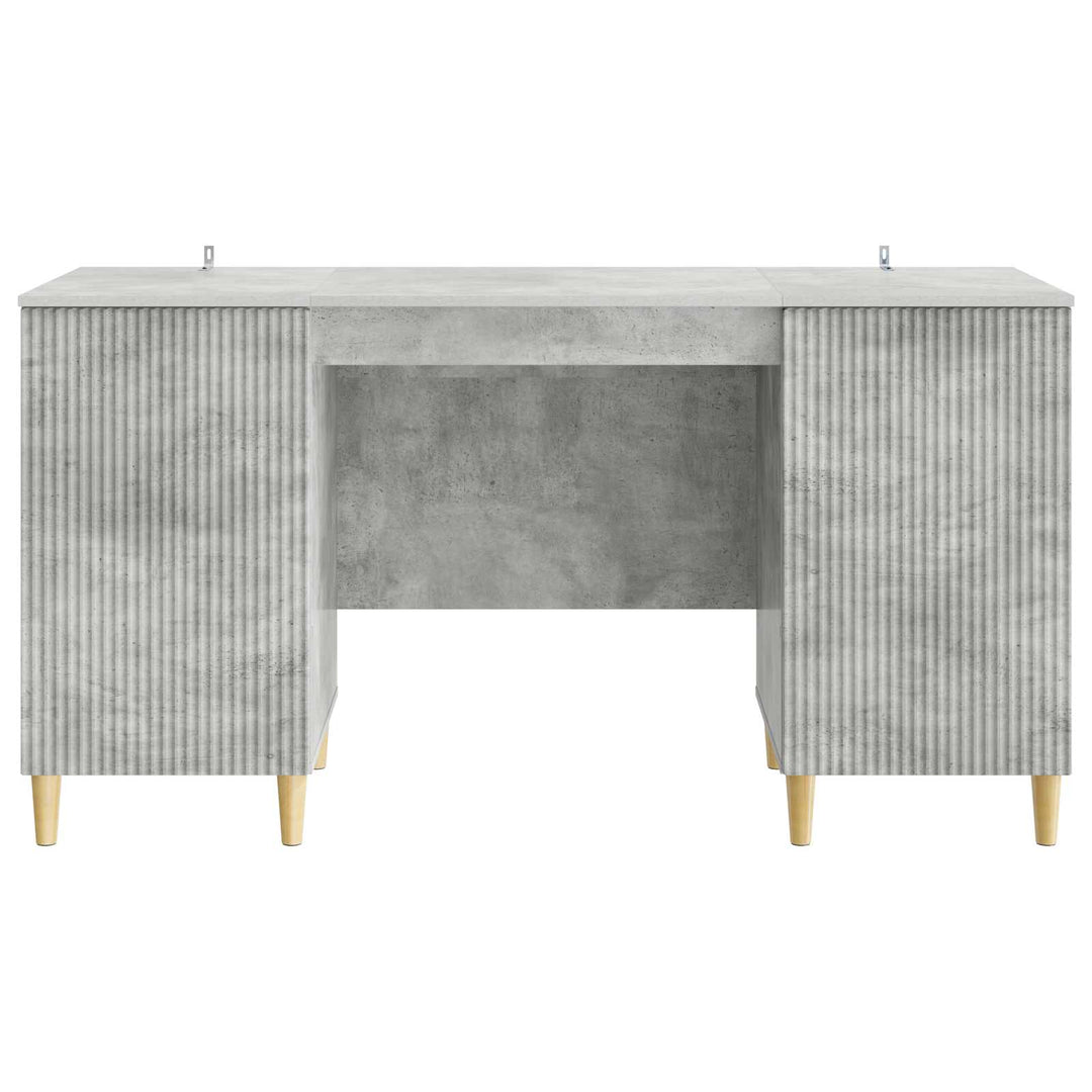 Bord med hylde Betongrå 142,5 x 50 x 75 cm Konstrueret træ