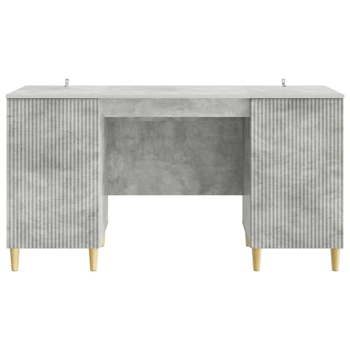 Bord med hylde Betongrå 142,5 x 50 x 75 cm Konstrueret træ