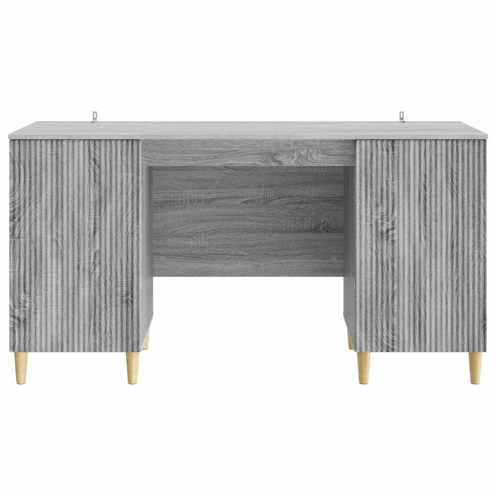 Bord med hylde Grå sonoma-eg 142,5 x 50 x 75 cm Konstrueret træ