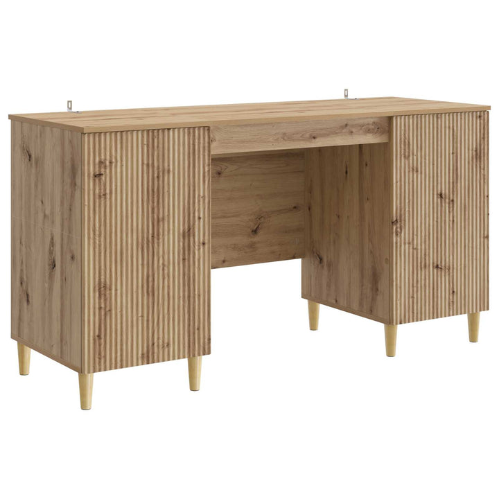 Bord med hylde Artisan-eg 142,5 x 50 x 75 cm Konstrueret træ