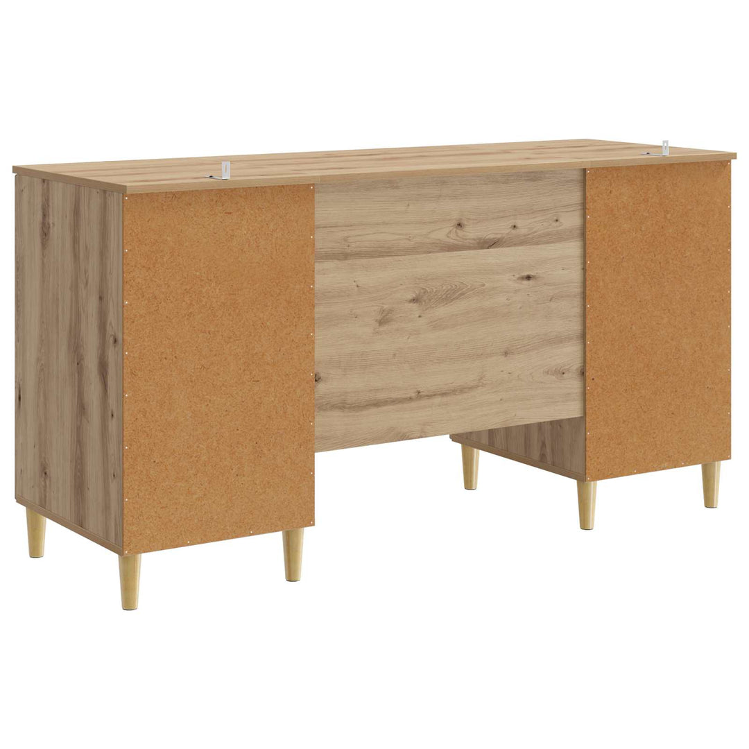 Bord med hylde Artisan-eg 142,5 x 50 x 75 cm Konstrueret træ
