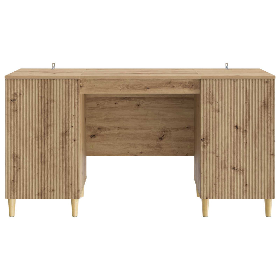 Bord med hylde Artisan-eg 142,5 x 50 x 75 cm Konstrueret træ