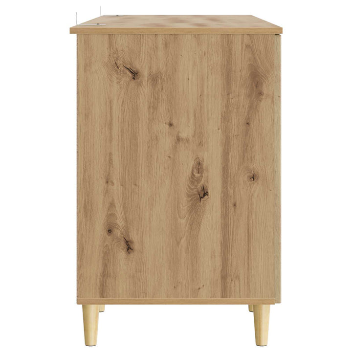 Bord med hylde Artisan-eg 142,5 x 50 x 75 cm Konstrueret træ