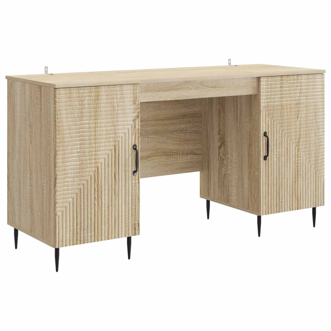 Bord med hylde Sonoma-eg 142,5 x 50 x 75 cm Konstrueret træ