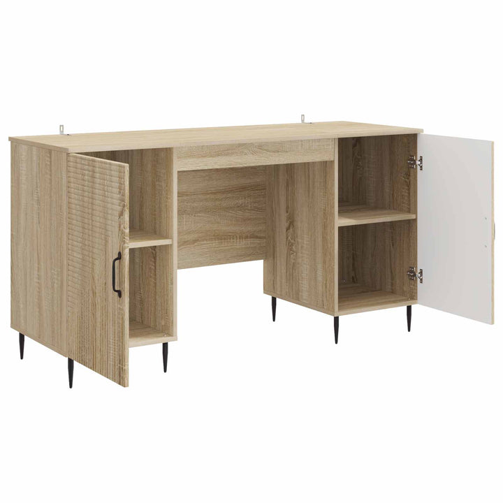 Bord med hylde Sonoma-eg 142,5 x 50 x 75 cm Konstrueret træ