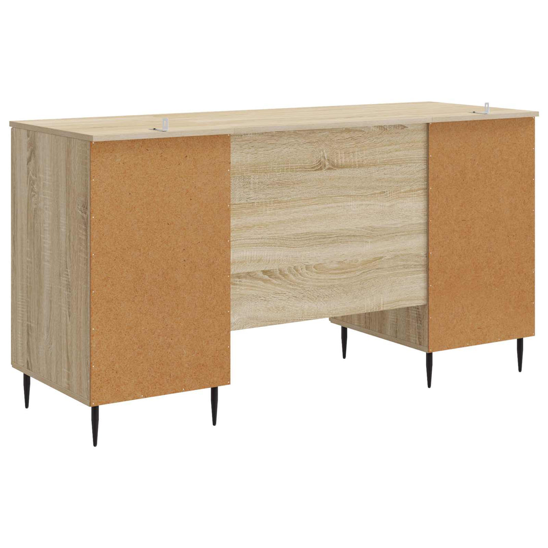 Bord med hylde Sonoma-eg 142,5 x 50 x 75 cm Konstrueret træ