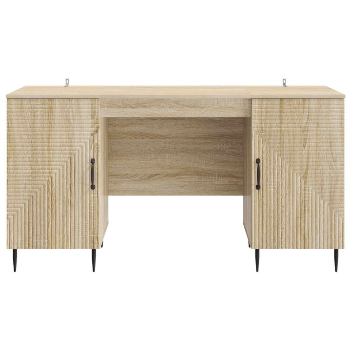 Bord med hylde Sonoma-eg 142,5 x 50 x 75 cm Konstrueret træ
