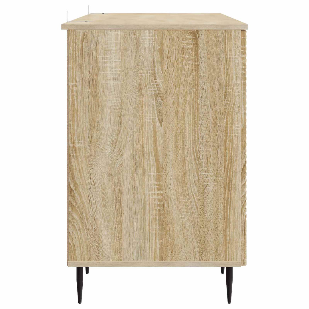 Bord med hylde Sonoma-eg 142,5 x 50 x 75 cm Konstrueret træ