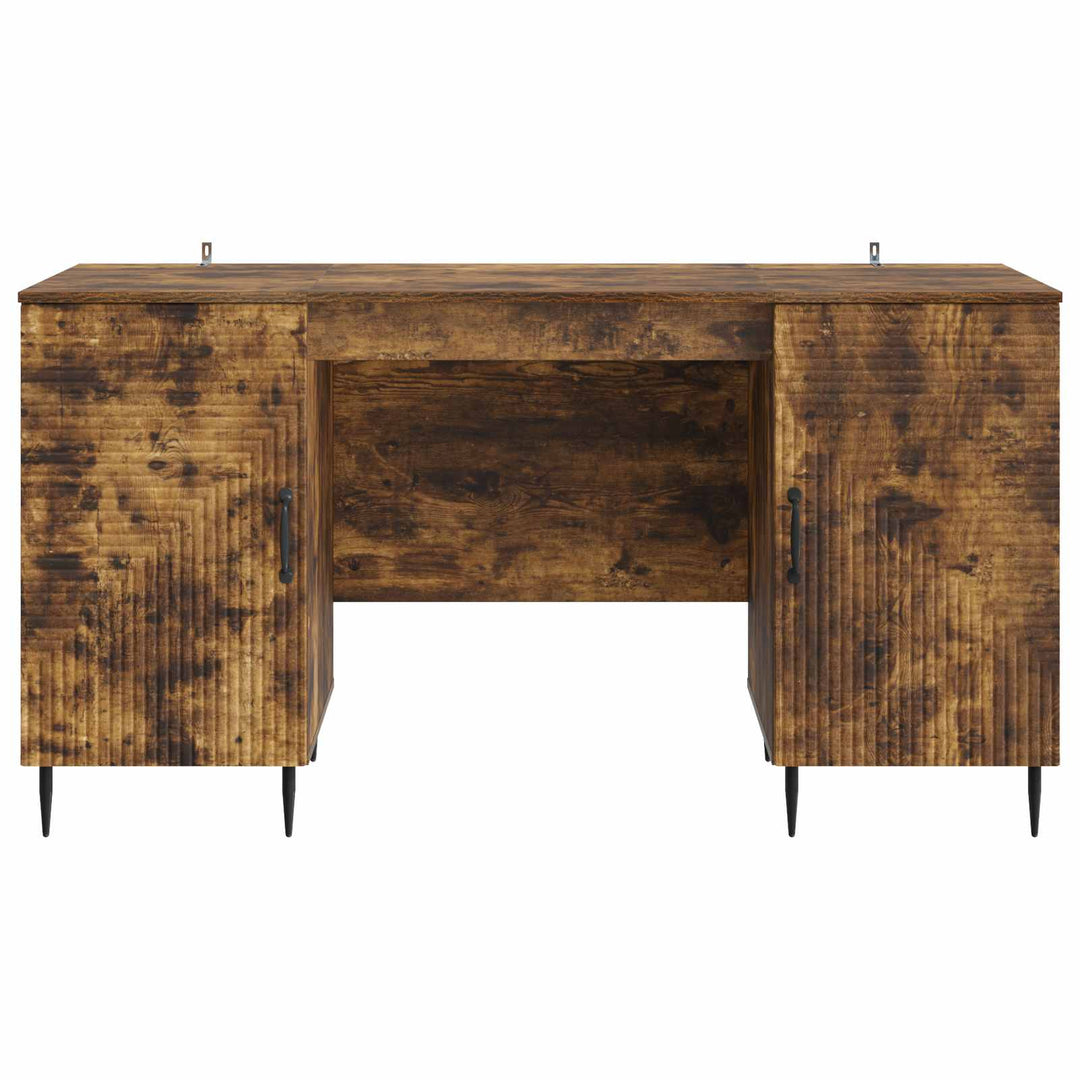 Bord med hylde Røget eg 142,5 x 50 x 75 cm Konstrueret træ