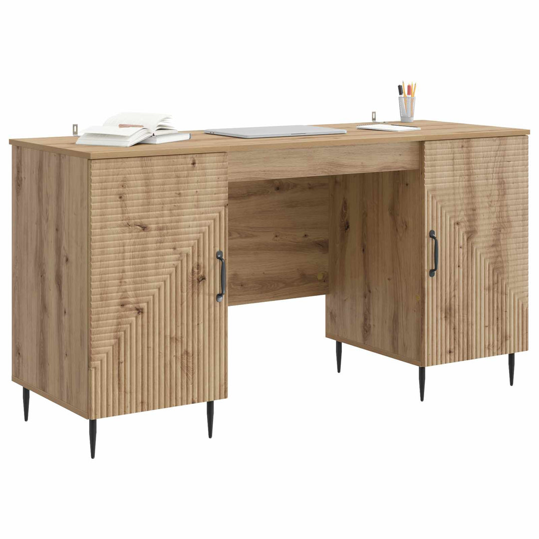 Bord med hylde Artisan-eg 142,5 x 50 x 75 cm Konstrueret træ