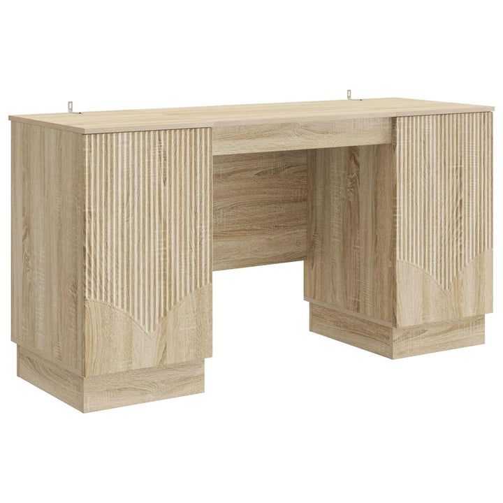 Bord med hylde Sonoma-eg 142,5 x 50 x 75 cm Konstrueret træ