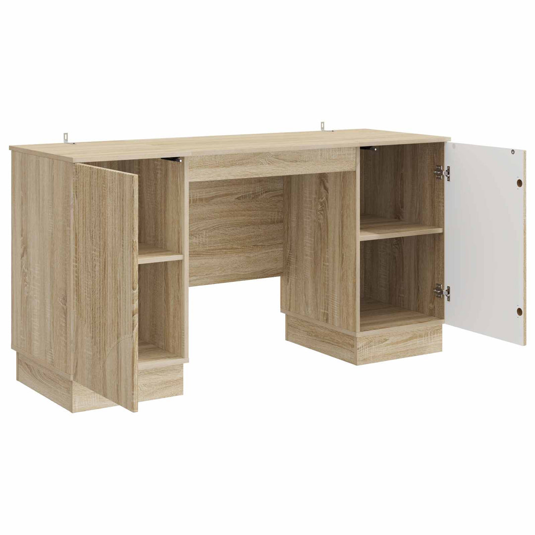 Bord med hylde Sonoma-eg 142,5 x 50 x 75 cm Konstrueret træ