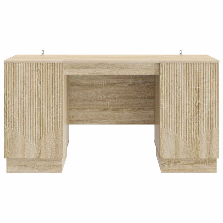 Bord med hylde Sonoma-eg 142,5 x 50 x 75 cm Konstrueret træ