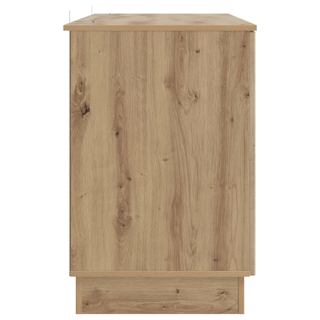 Bord med hylde Artisan-eg 142,5 x 50 x 75 cm Konstrueret træ