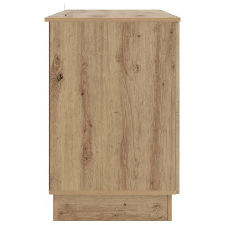 Bord med hylde Artisan-eg 142,5 x 50 x 75 cm Konstrueret træ
