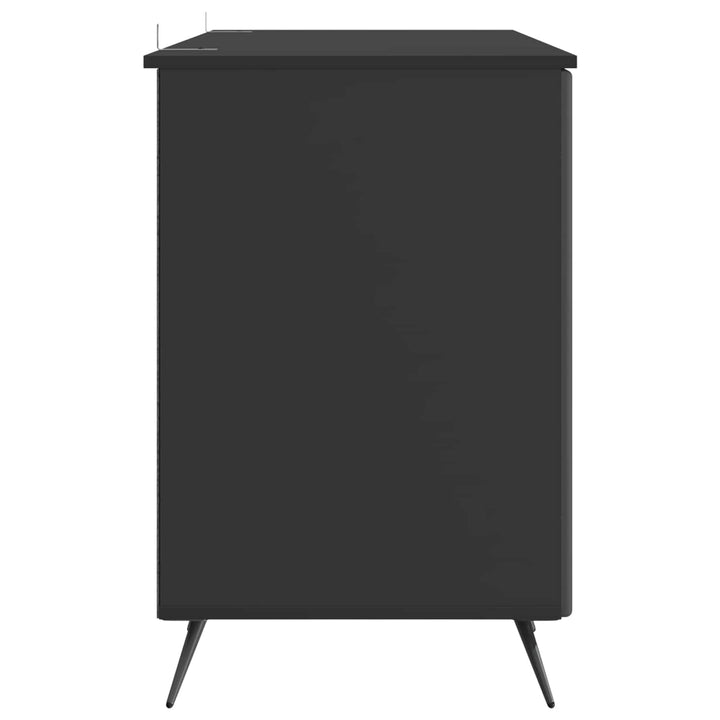 Bord med hylde med dør Sort 142,5 x 50 x 75 cm Konstrueret træ