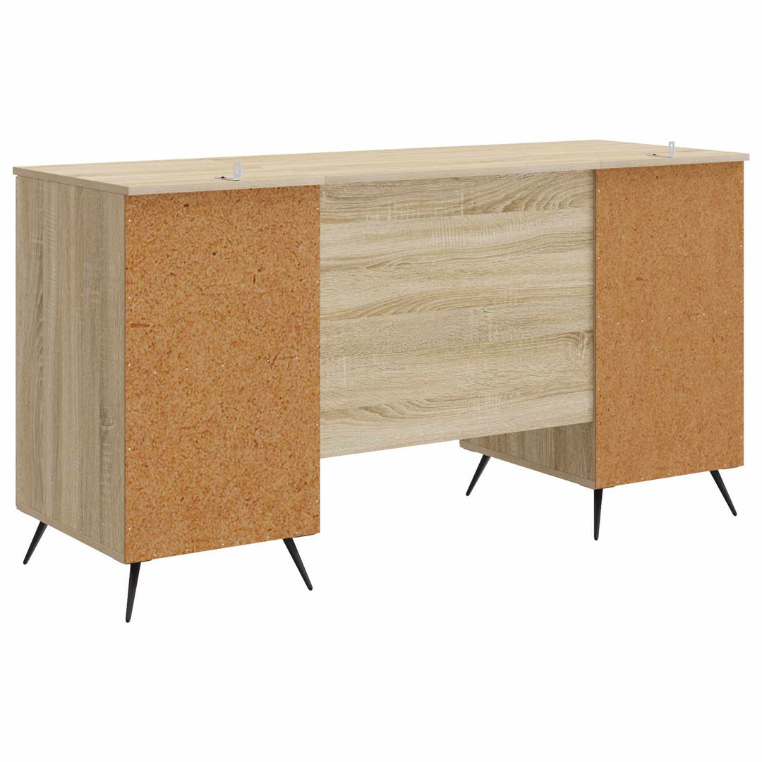 Bord med hylde Sonoma-eg 142,5 x 50 x 75 cm Konstrueret træ