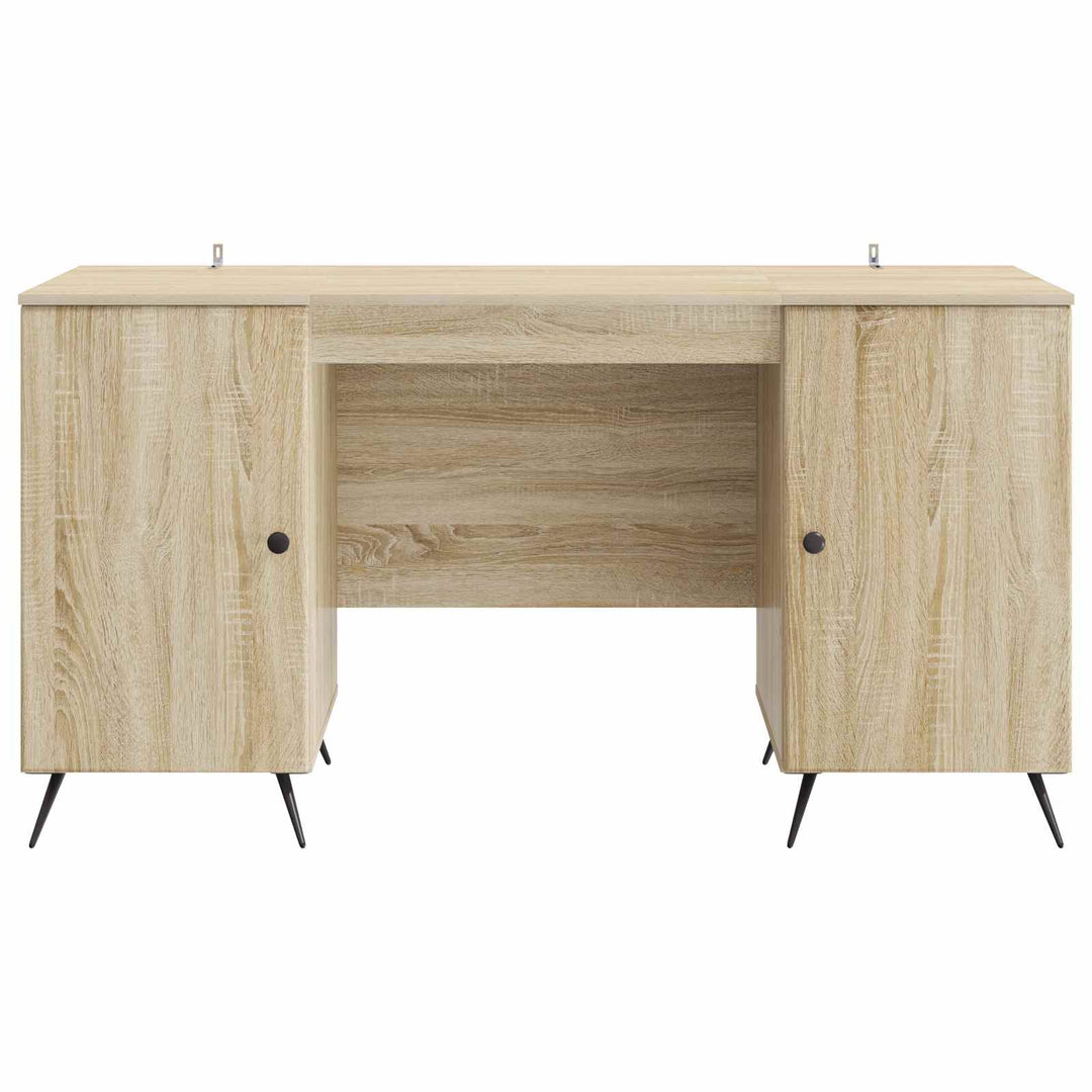 Bord med hylde Sonoma-eg 142,5 x 50 x 75 cm Konstrueret træ