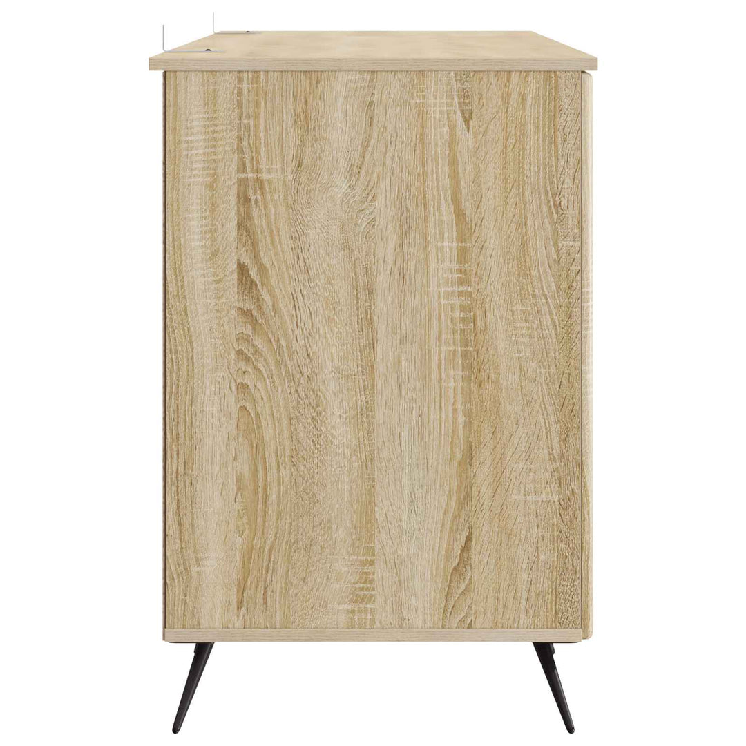 Bord med hylde Sonoma-eg 142,5 x 50 x 75 cm Konstrueret træ