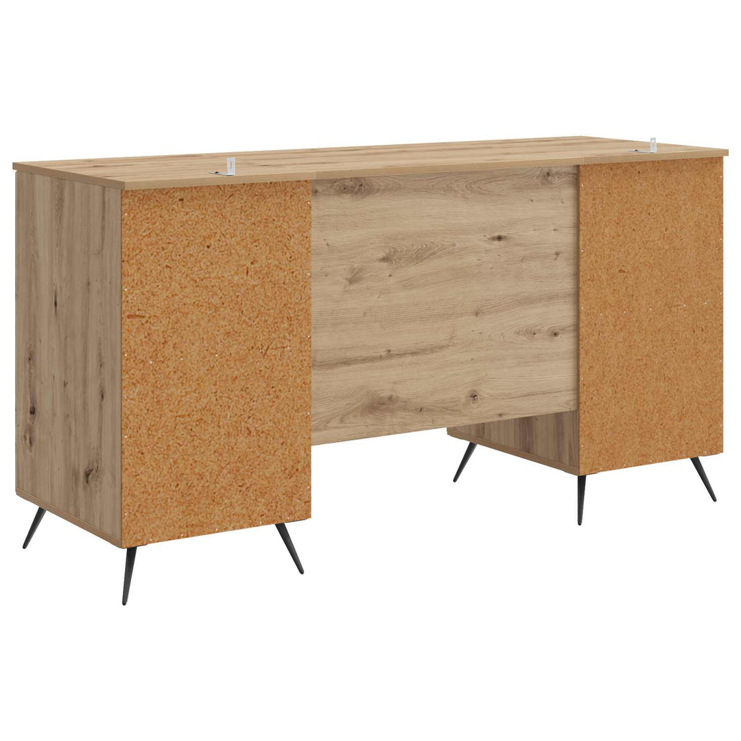 Bord med hylde Artisan-eg 142,5 x 50 x 75 cm Konstrueret træ