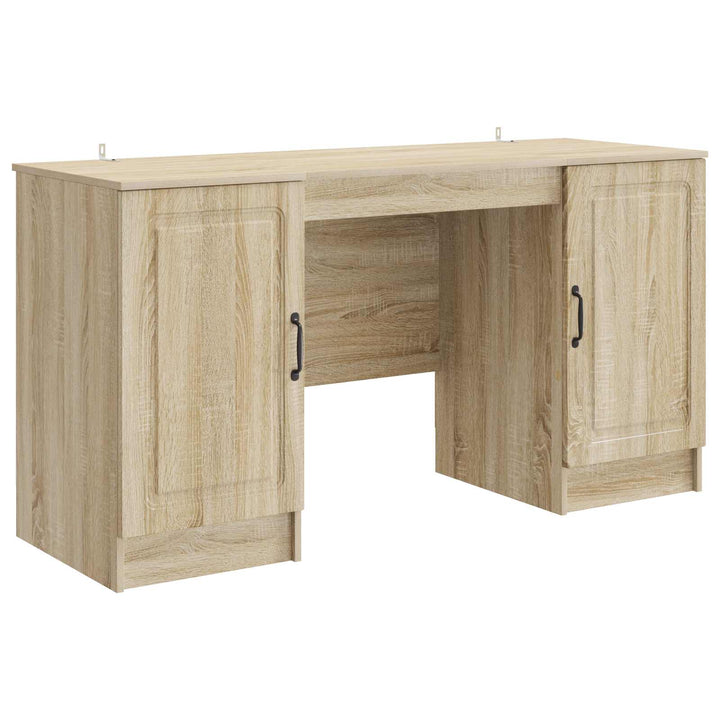 Bord med hylde Sonoma-eg 142,5 x 50 x 75 cm Konstrueret træ