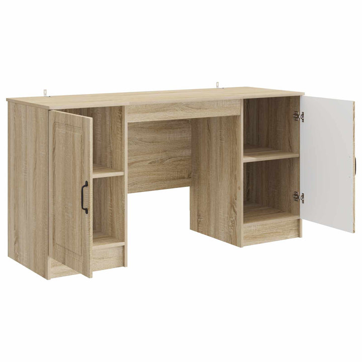 Bord med hylde Sonoma-eg 142,5 x 50 x 75 cm Konstrueret træ