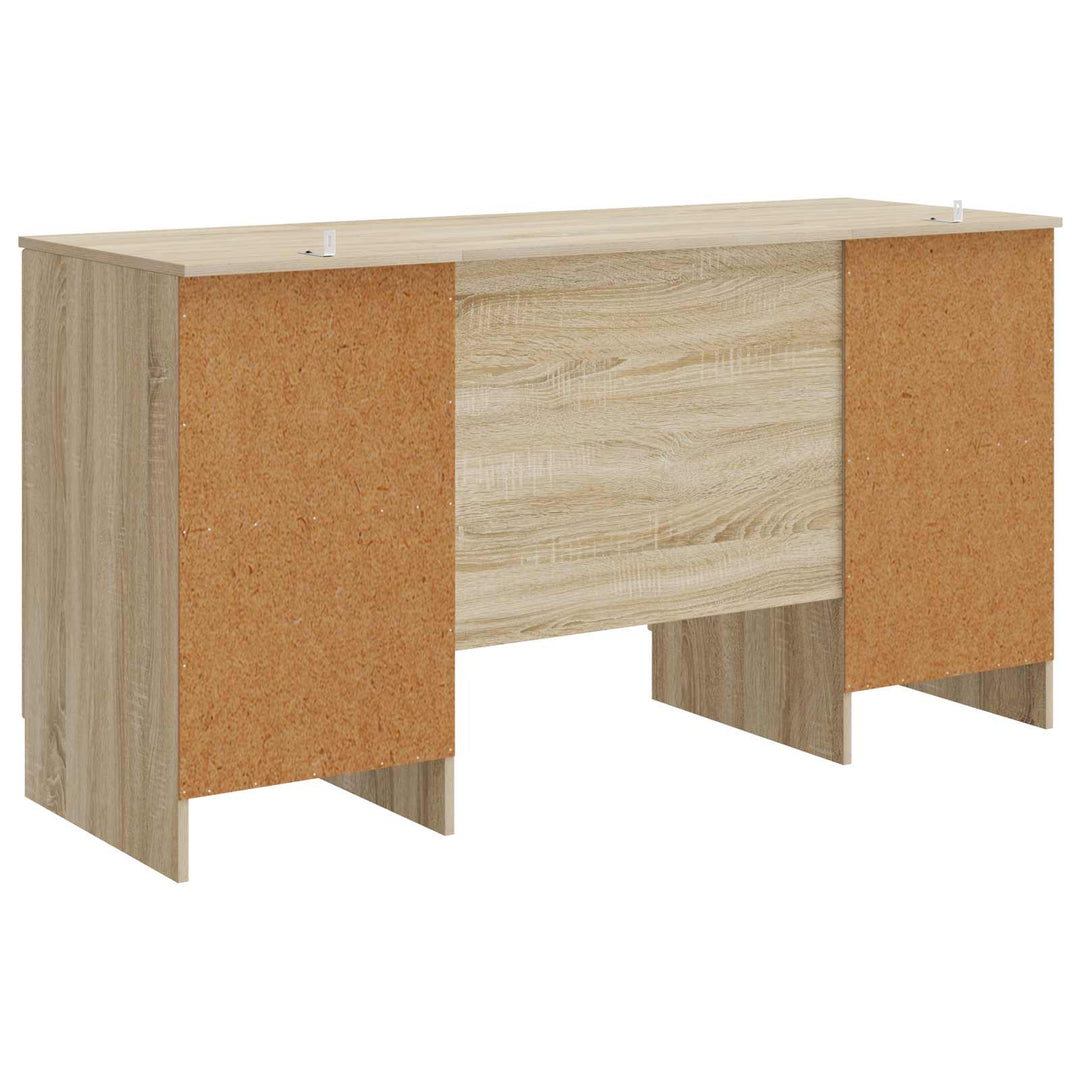 Bord med hylde Sonoma-eg 142,5 x 50 x 75 cm Konstrueret træ