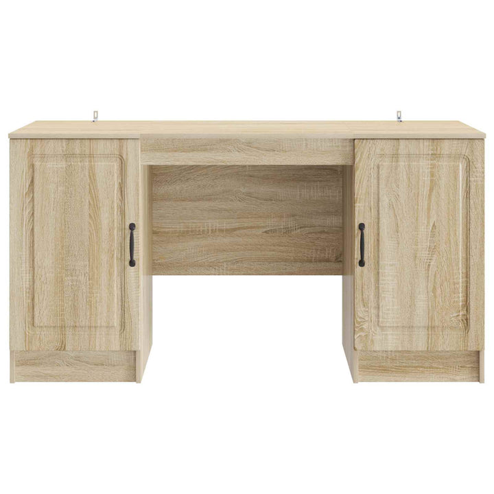 Bord med hylde Sonoma-eg 142,5 x 50 x 75 cm Konstrueret træ