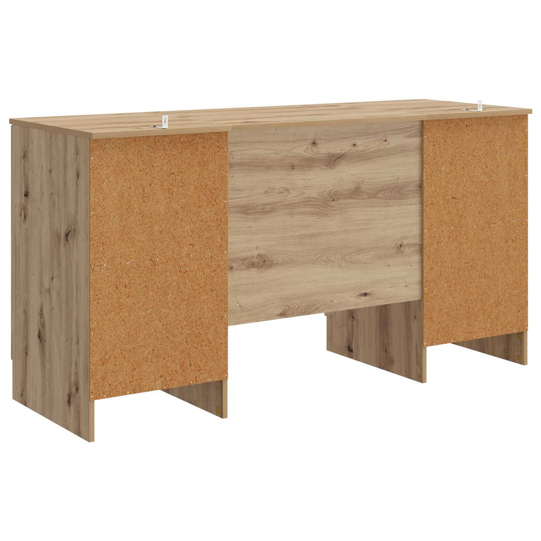 Bord med hylde Artisan-eg 142,5 x 50 x 75 cm Konstrueret træ