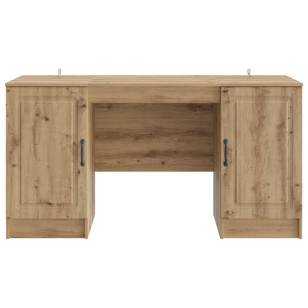 Bord med hylde Artisan-eg 142,5 x 50 x 75 cm Konstrueret træ