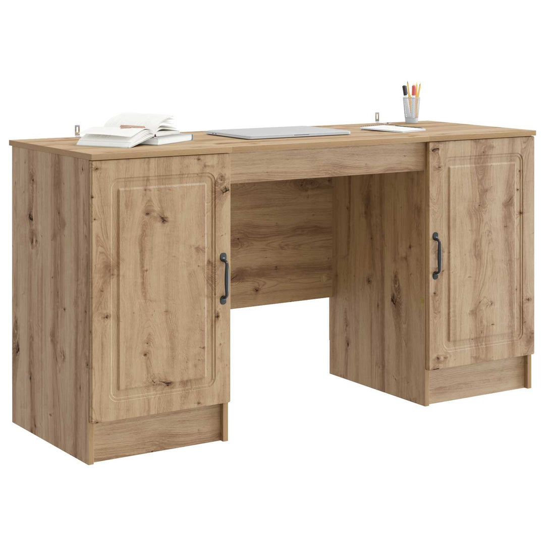 Bord med hylde Artisan-eg 142,5 x 50 x 75 cm Konstrueret træ