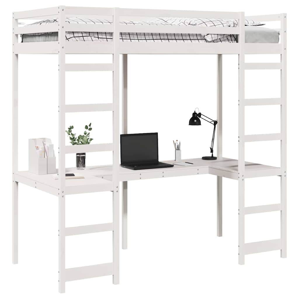 Hemsengramme Hvid 90 x 190 cm Massiv fyrretræ