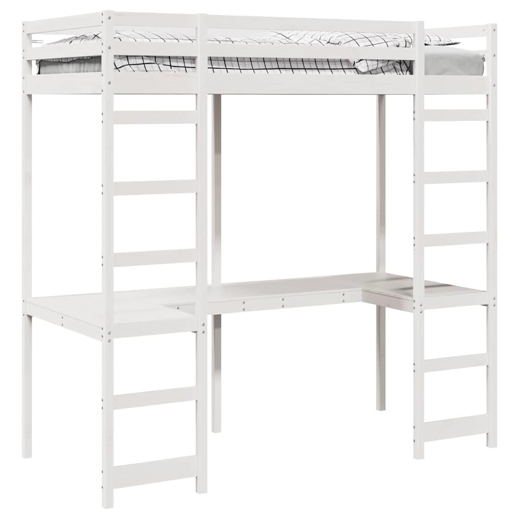 Hemsengramme Hvid 75 x 190 cm Massiv fyrretræ