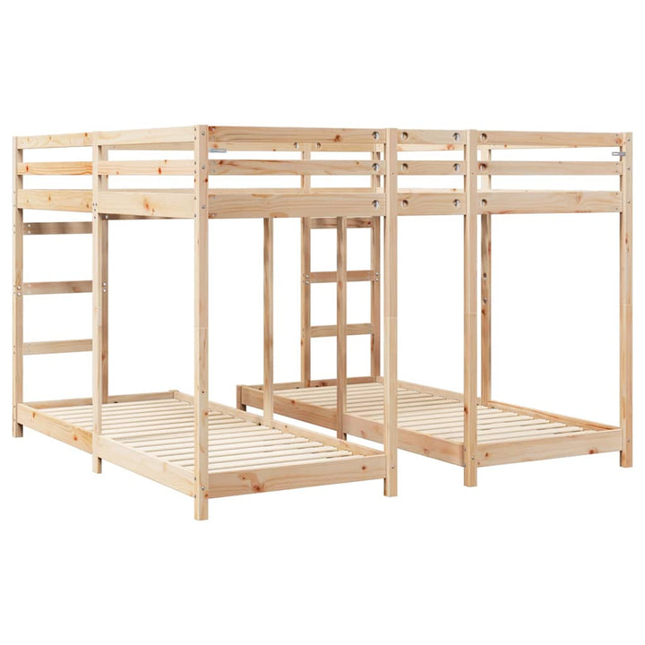Trippel køjesengramme Naturfarvet 80 / 200 x 200 cm